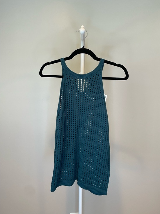 Halogen Tops - Halogen Teal Open-Knit Shell Tank - Size Small